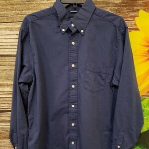 Nautica long sleeve dress shirt dk blue medium